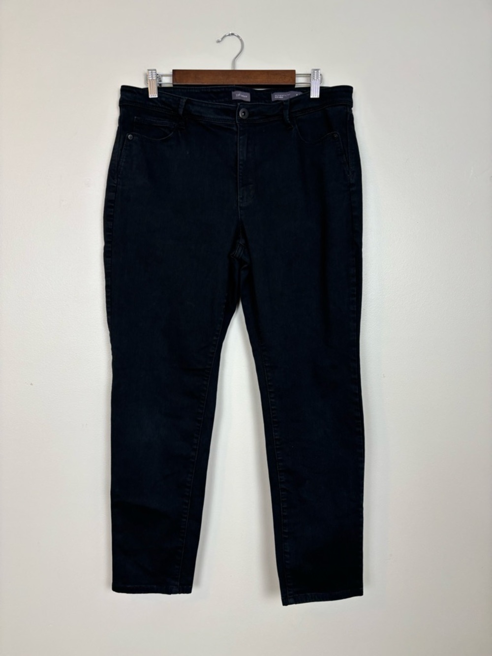 J. Jill Jeans Womens 14 Authentic Fit Slim Ankle Denim in Black